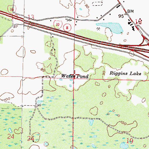 Topographic Map of Water Pond, FL
