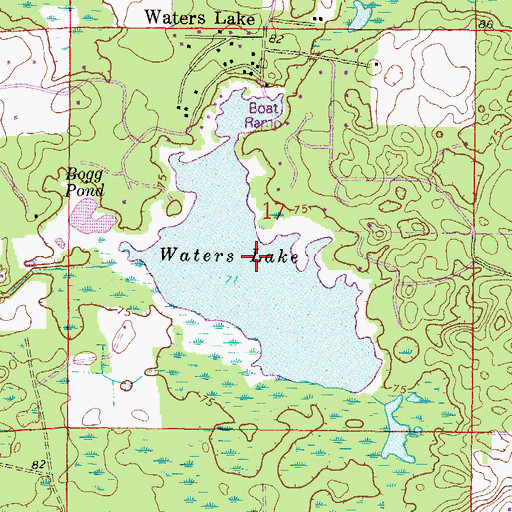 Topographic Map of Waters Lake, FL