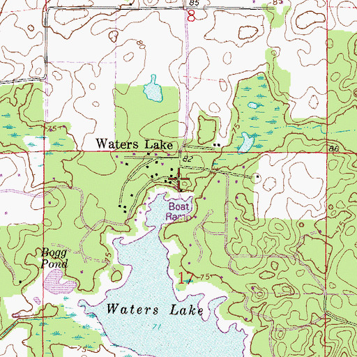 Topographic Map of Waters Lake, FL