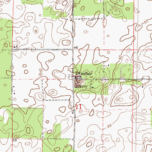 Topographic Map of Wayfair Church, FL