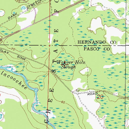 Topographic Map of Weaver Hole Slough, FL