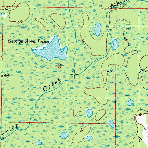 Topographic Map of Weaver Warrior Creek, FL