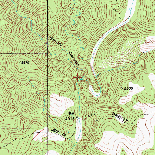 Topographic Map of Gentry Canyon, AZ