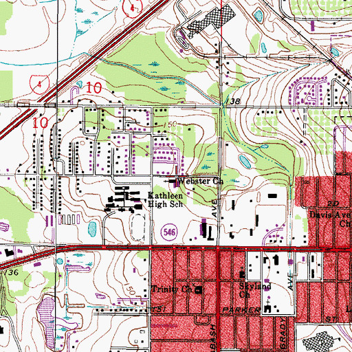 Topographic Map of Webster Church, FL