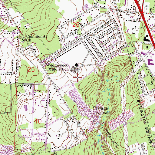 Topographic Map of Wedgewood Middle School, FL