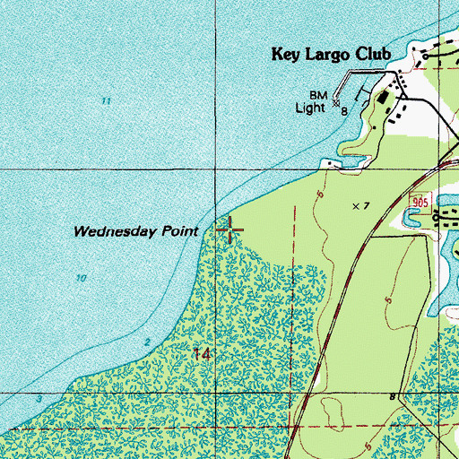 Topographic Map of Wednesday Point, FL