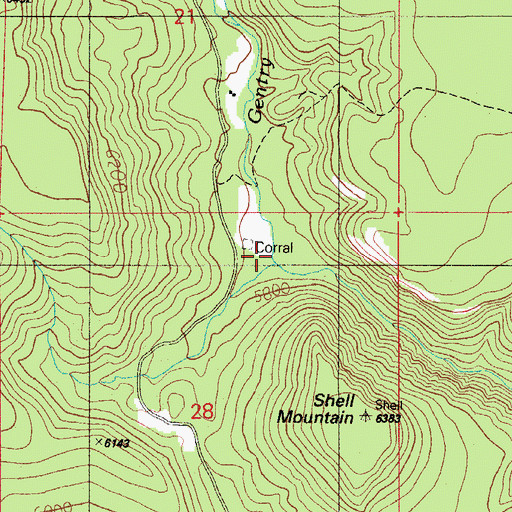 Topographic Map of Gentry Creek, AZ