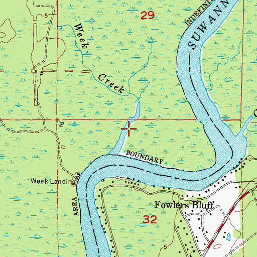Topographic Map of Week Creek, FL