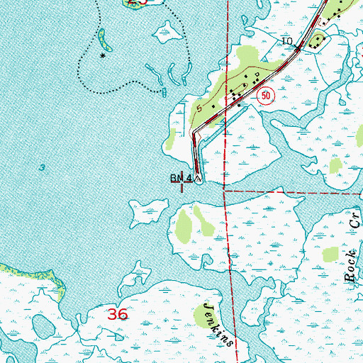 Topographic Map of Weeki Wachee River, FL