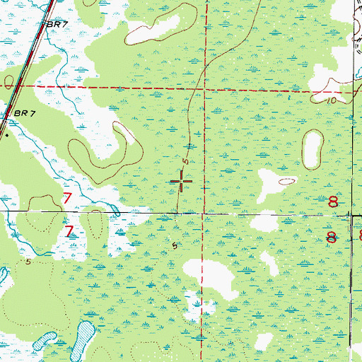 Topographic Map of Weeki Wachee Swamp, FL