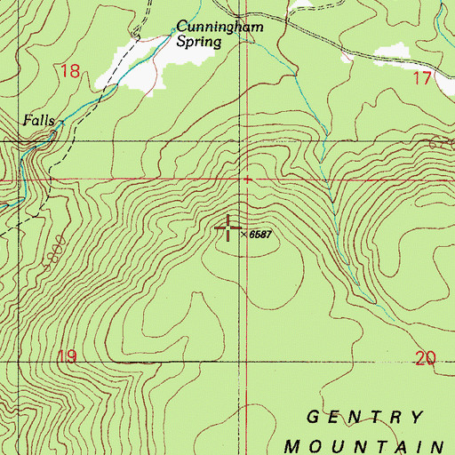 Topographic Map of Gentry Mountain, AZ