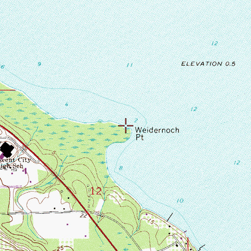 Topographic Map of Weidernoch Point, FL