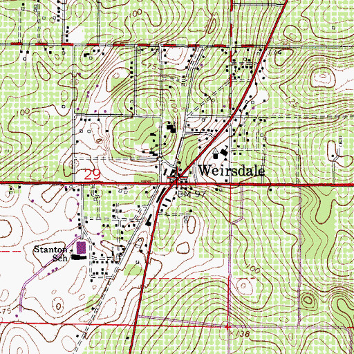 Topographic Map of Weirsdale, FL