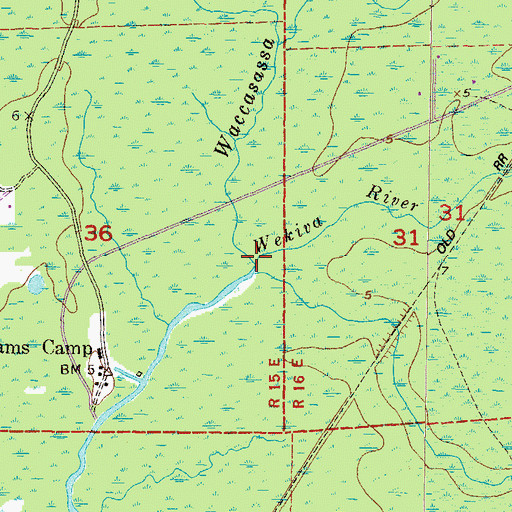 Topographic Map of Wekiva River, FL