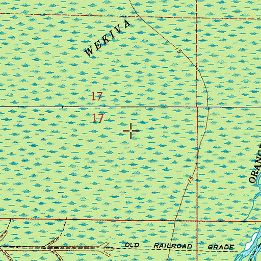 Topographic Map of Wekiva Swamp, FL