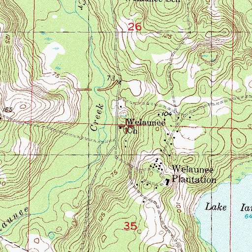 Topographic Map of Welaunee Church, FL