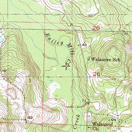 Topographic Map of Welaunee Creek, FL