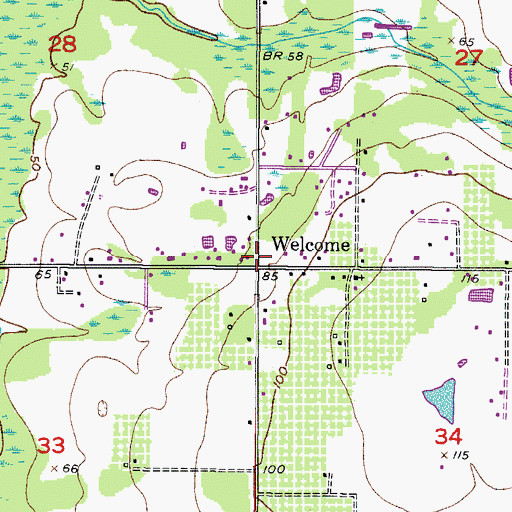 Topographic Map of Welcome, FL