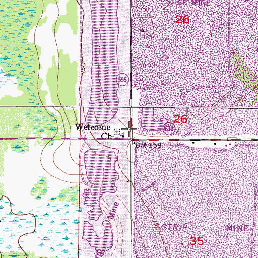 Topographic Map of Welcome Church, FL