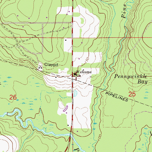 Topographic Map of Welcome Church, FL