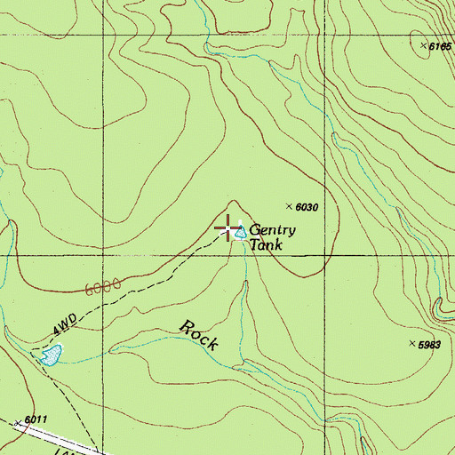 Topographic Map of Gentry Tank, AZ
