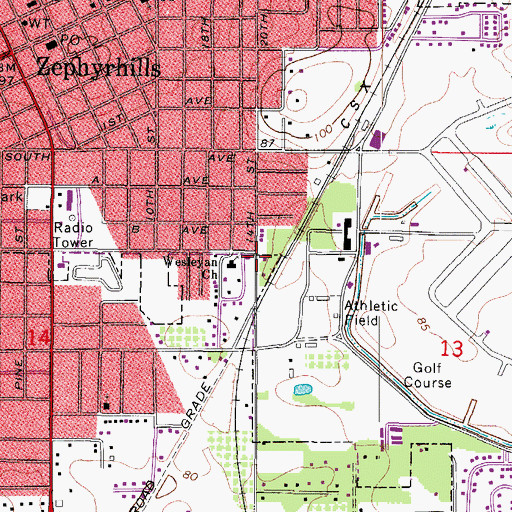 Topographic Map of Wesleyan Church, FL
