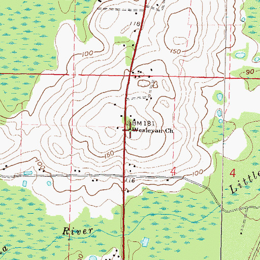 Topographic Map of Wesleyan Church, FL