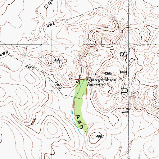 Topographic Map of George Wise Spring, AZ