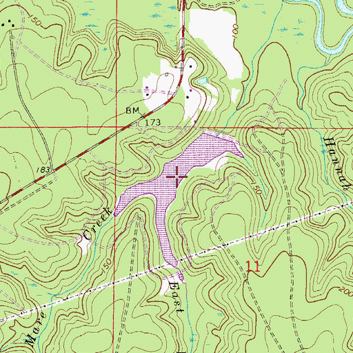Topographic Map of West Branch Mare Creek, FL