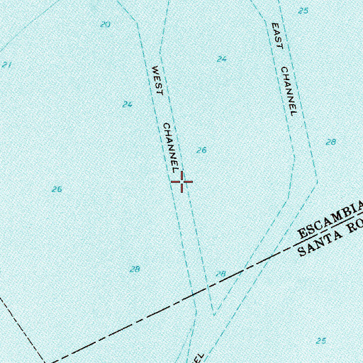 Topographic Map of West Channel, FL
