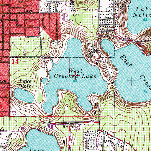 Topographic Map of West Crooked Lake, FL