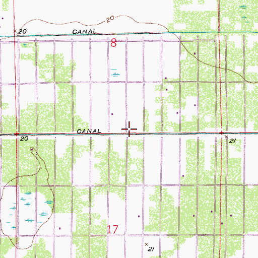 Topographic Map of West Easy Canal, FL