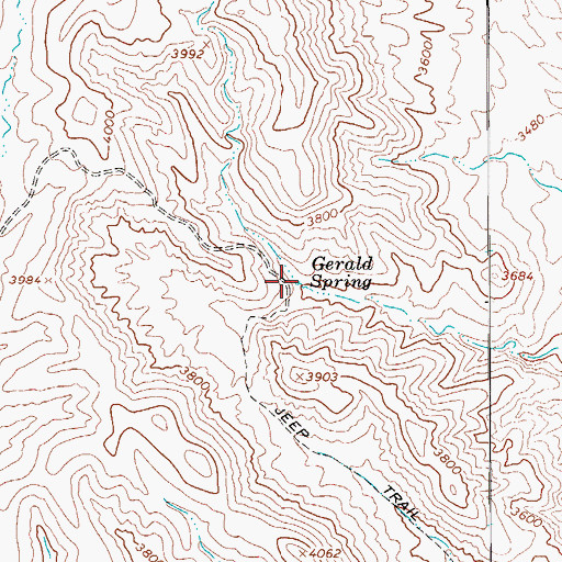 Topographic Map of Gerald Spring, AZ
