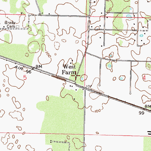 Topographic Map of West Farm, FL