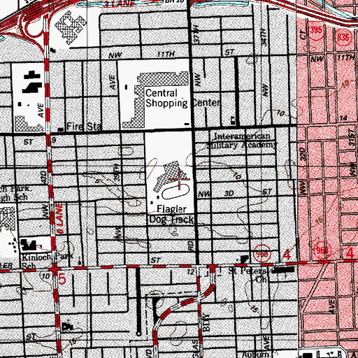 Topographic Map of Flagler Dog Track, FL