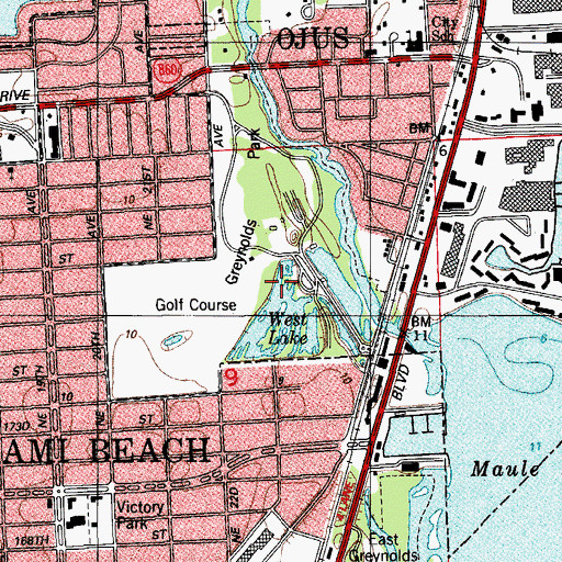 Topographic Map of West Lake, FL