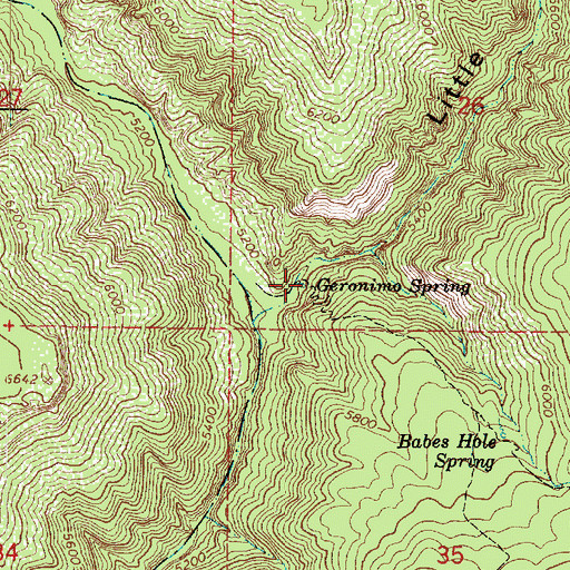 Topographic Map of Geronimo Spring, AZ