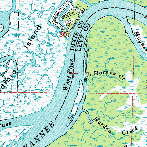 Topographic Map of West Pass, FL