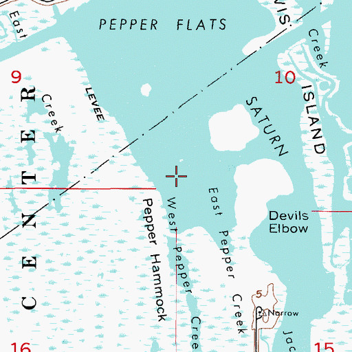 Topographic Map of West Pepper Creek, FL