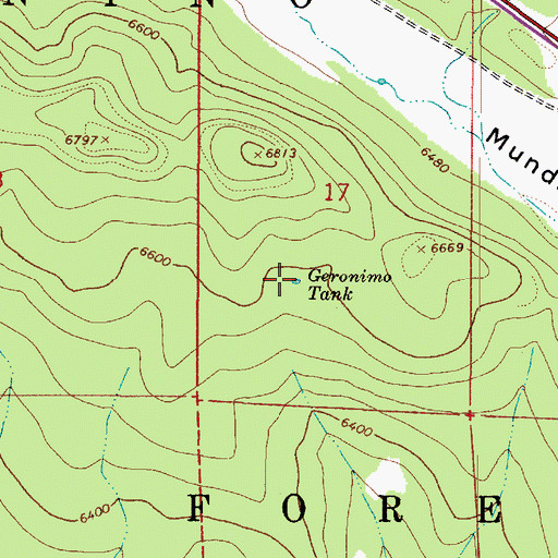 Topographic Map of Geronimo Tank, AZ