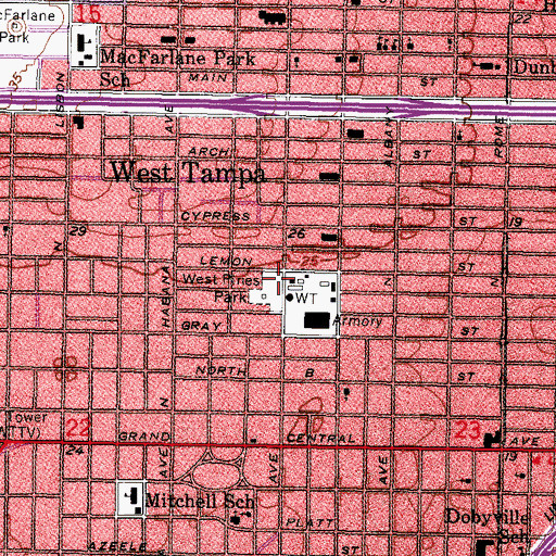 Topographic Map of West Pines Park, FL