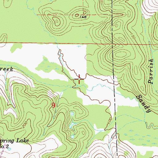 Topographic Map of West Sandy Creek, FL
