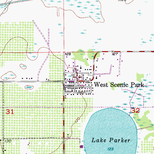 Topographic Map of West Scenic Park, FL