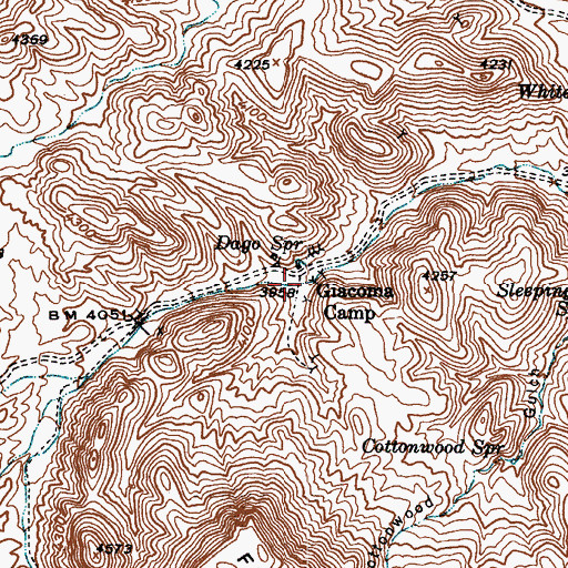 Topographic Map of Giacoma Camp, AZ