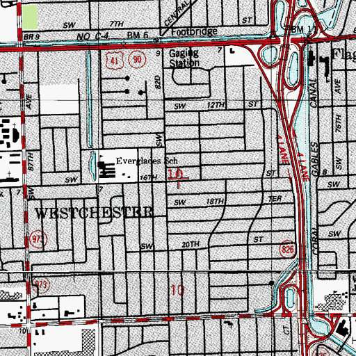 Topographic Map of Westchester, FL