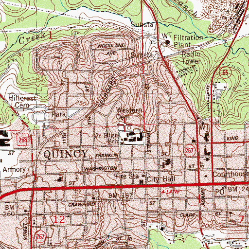Topographic Map of Western Cemetery, FL