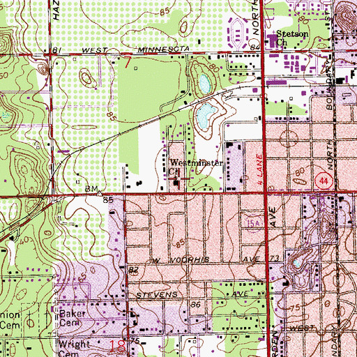Topographic Map of Westminster Presbyterian Church, FL