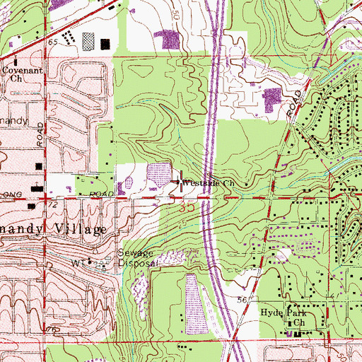 Topographic Map of Westside Church, FL