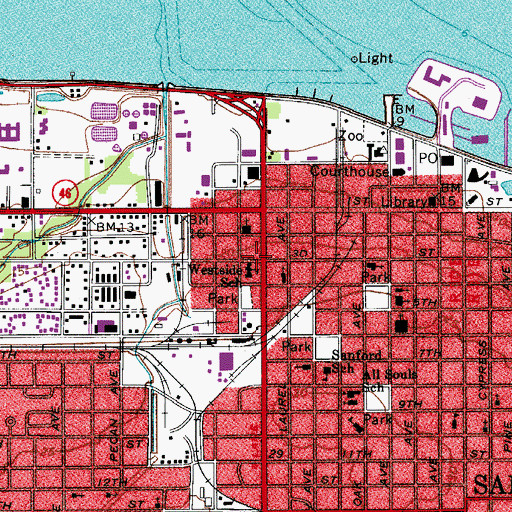 Topographic Map of Westside School, FL