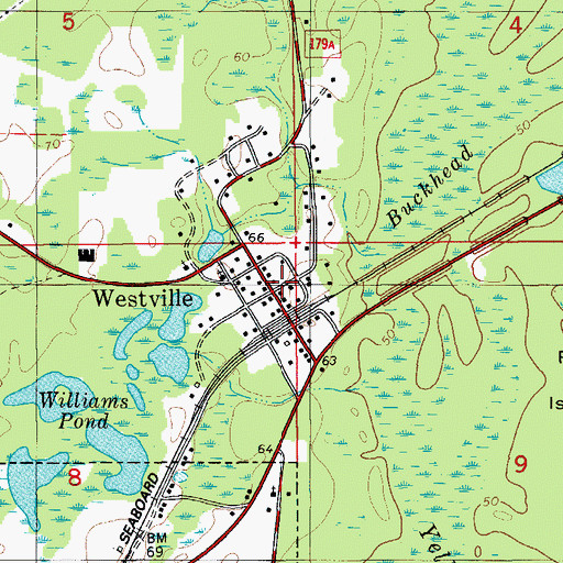 Topographic Map of Westville, FL